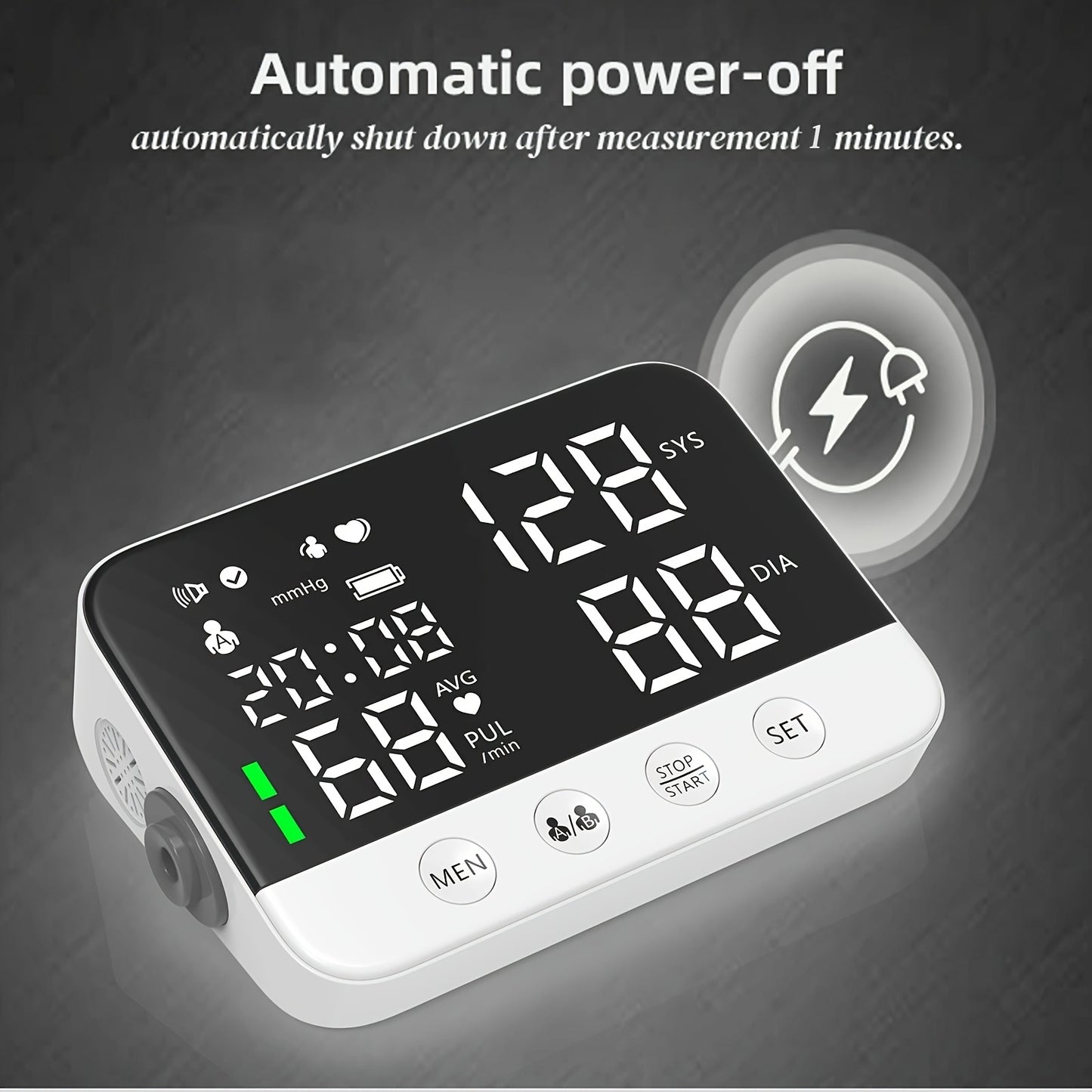 Blood Pressure Monitor with Large LED Backlight Screen On The Upper Arm, 240 Sets Of Memory, Automatic Digital BP Machine with Adjustable BP Cuff.