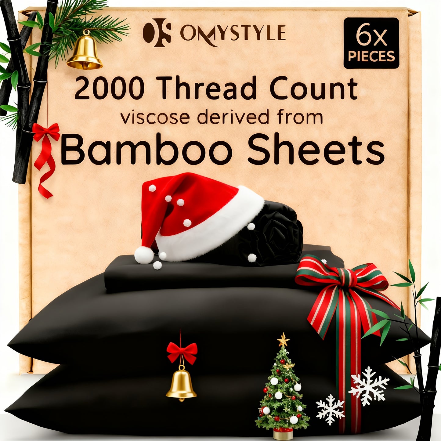 GOHOME Bamboo Cooling Bedding Set For Hot Sleepers