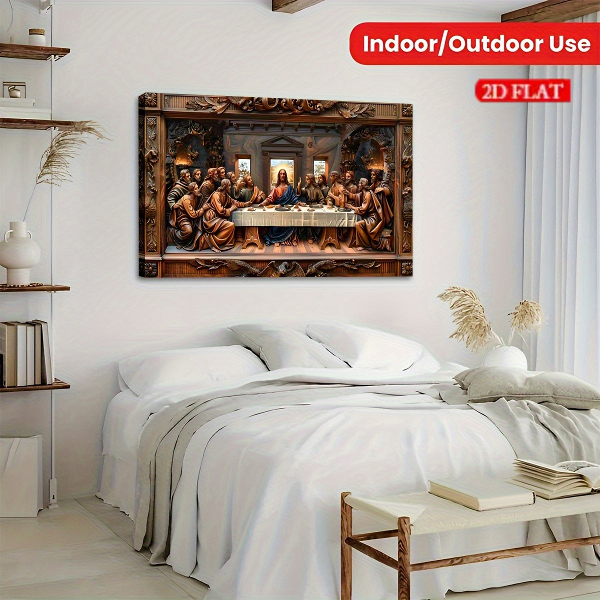 The Last Supper Canvas Painting 2D Framed Wrapped Canvas Wall Art Home Decor