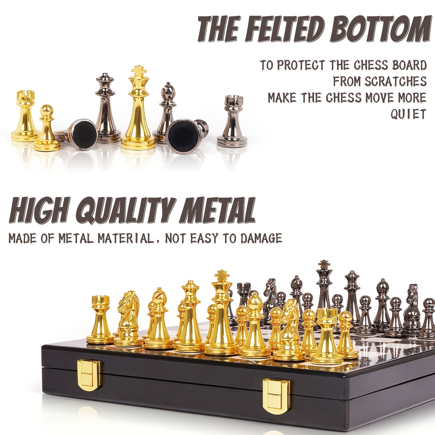 Zinc Alloy Marble Chess Set With Extra Queens Premium Board