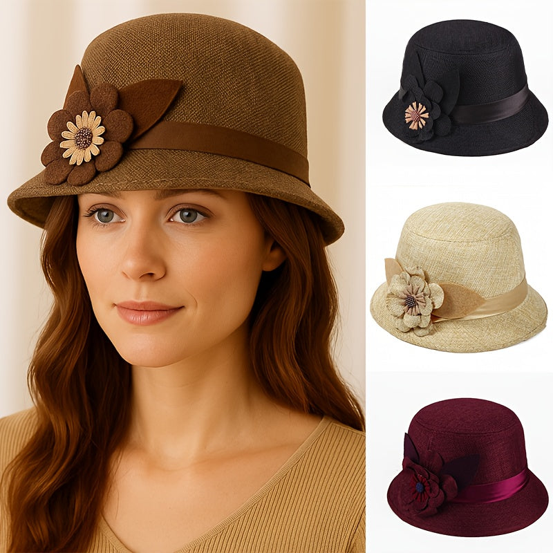 3pcs Set Of Elegant Women's Fishing Hat, Available In Various Colors, Foldable Large Flower Hat, Suitable for Daily Wear, Perfect Gift for Grandmothers, Mothers, And Great-grandmothers.