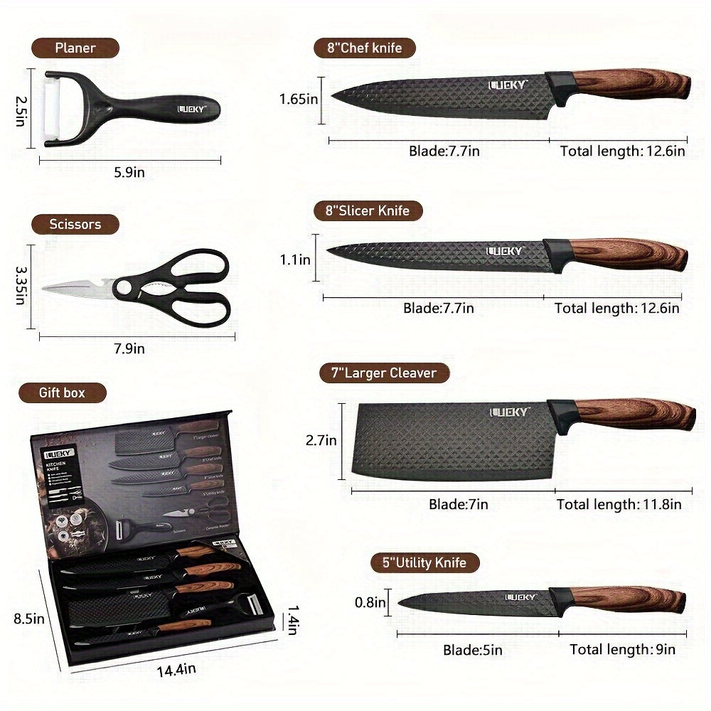 Five Cows Professional Knife Set With Ergonomic Wooden Handles