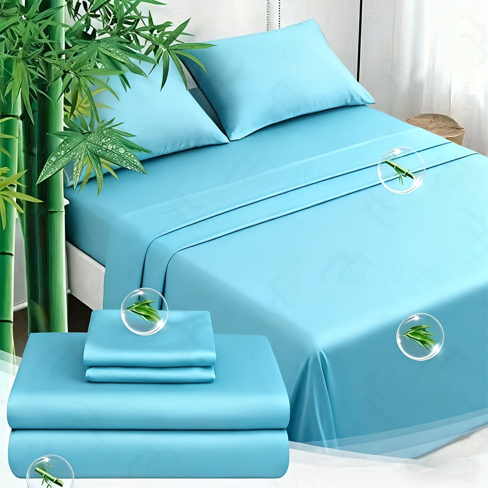 SASTTIE Bamboo Bed Sheet Set Ultra Soft Breathable All Season