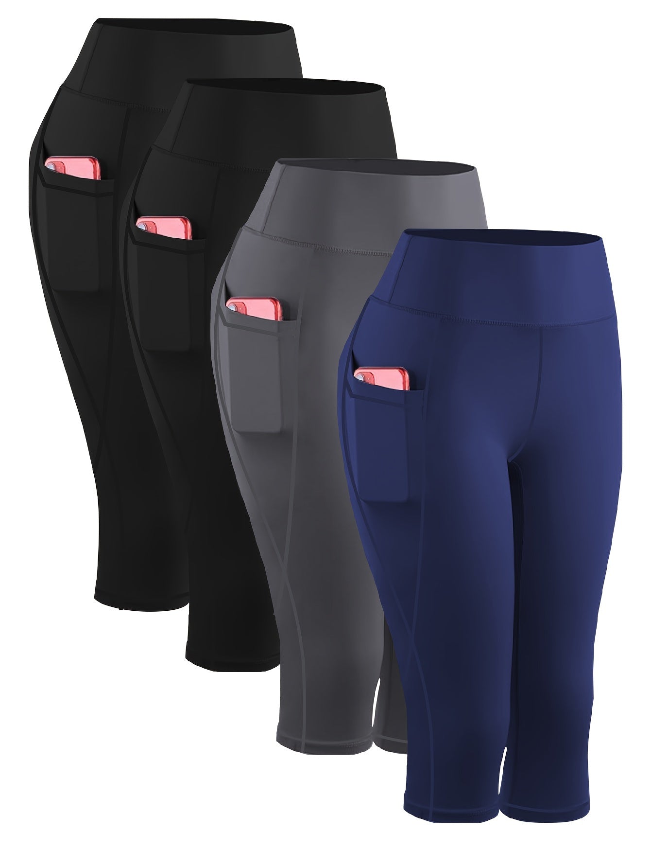High Waisted Quick Drying Oversized Sports Leggings With Pockets