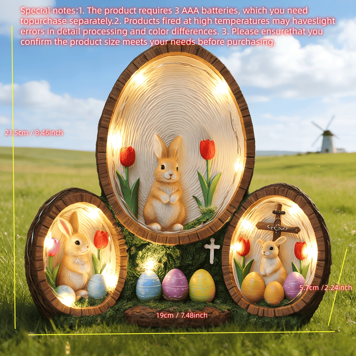 Essential for Easter: Luxurious Handcrafted Resin Tulip Rabbit Egg Ornaments, Decorations Featuring The Cross of, Gifts for Valentine'S Day, And Glowing Home Decor