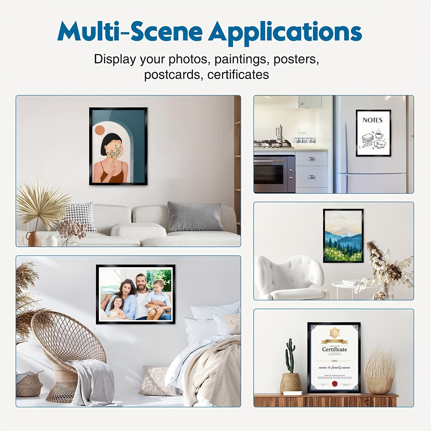 Diamond Magnetic Picture Frames With Self Adhesive PVC Corners