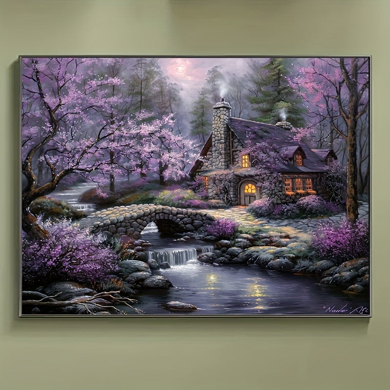 Round Diamond Painting Kit Landscape Wall Art For Beginners