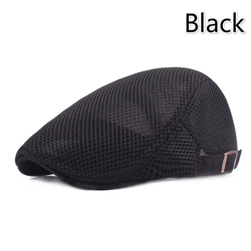 Men's Breathable Mesh Flat Top Hat Adjustable For Running