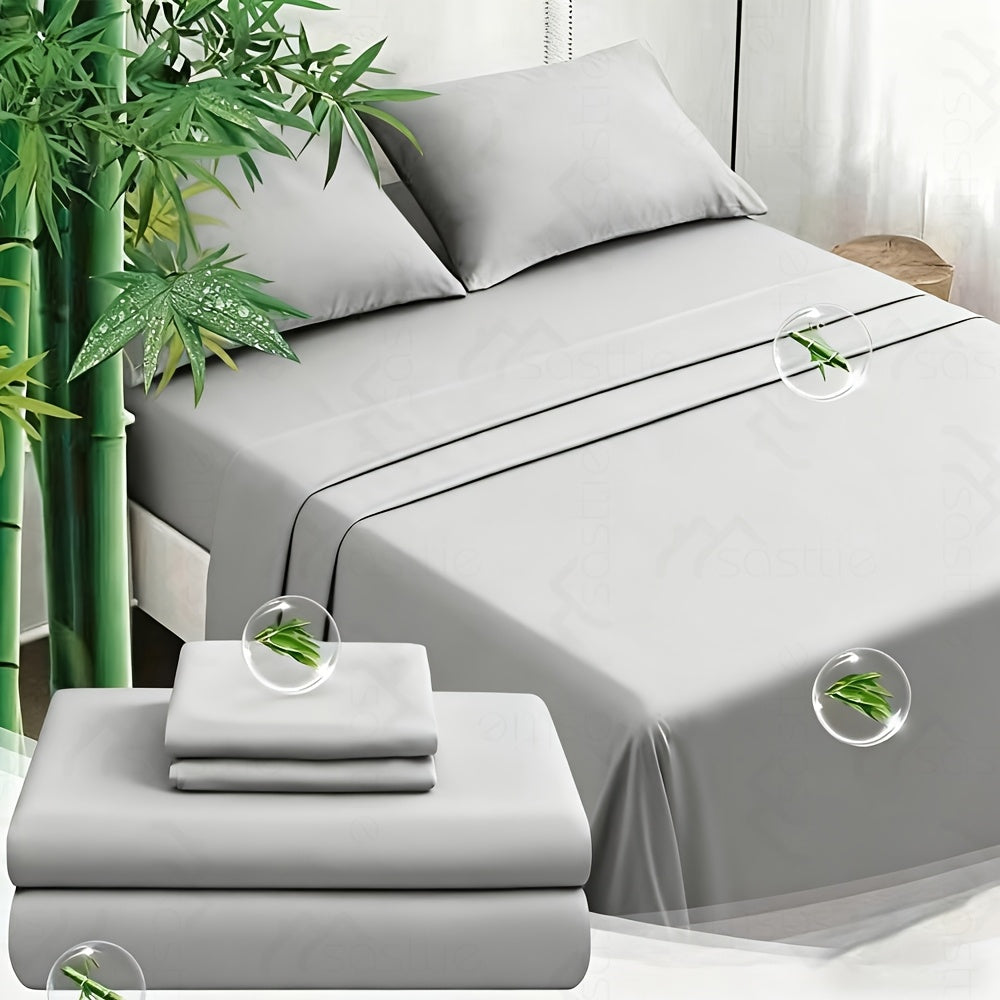 SASTTIE Bamboo Bed Sheet Set Ultra Soft Breathable All Season