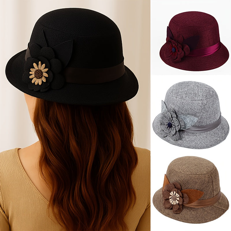 3pcs Set Of Elegant Women's Fishing Hat, Available In Various Colors, Foldable Large Flower Hat, Suitable for Daily Wear, Perfect Gift for Grandmothers, Mothers, And Great-grandmothers.