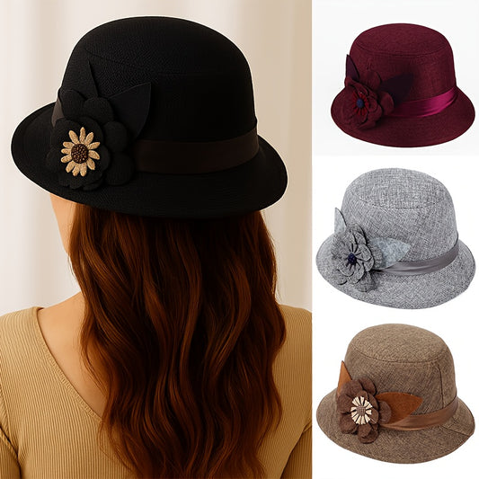 3pcs Set Of Elegant Women's Fishing Hat, Available In Various Colors, Foldable Large Flower Hat, Suitable for Daily Wear, Perfect Gift for Grandmothers, Mothers, And Great-grandmothers.