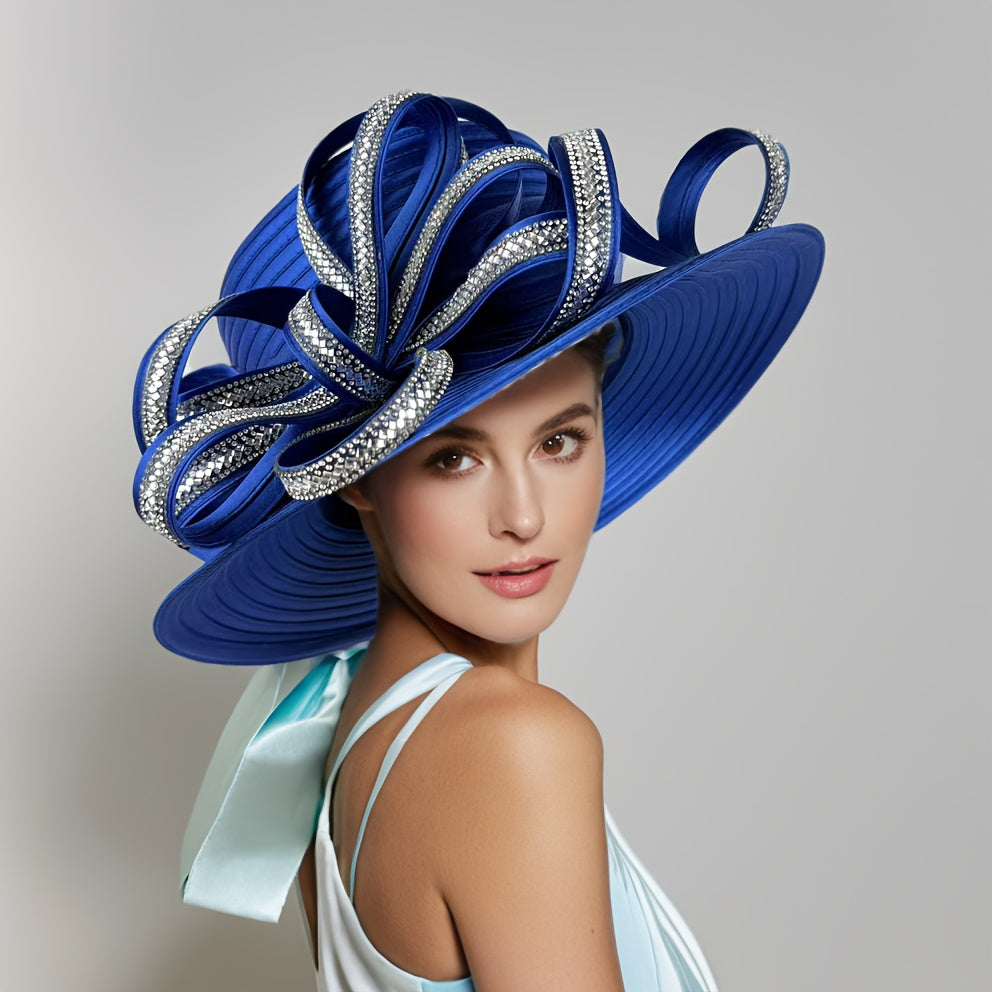 Handmade Easter Elegant Lady Church Hat Worship Hat Mother Grandmother Gift Special Occasion Wide Brim Hat