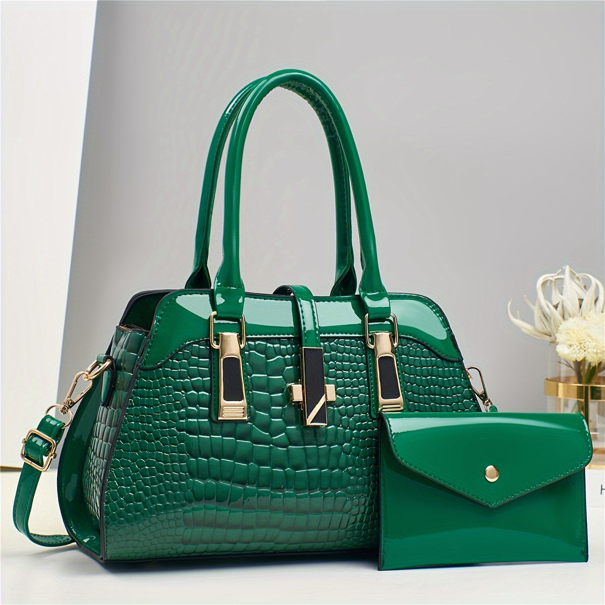 New Fashion Handbag 2024 Large Capacity Crocodile Handbag