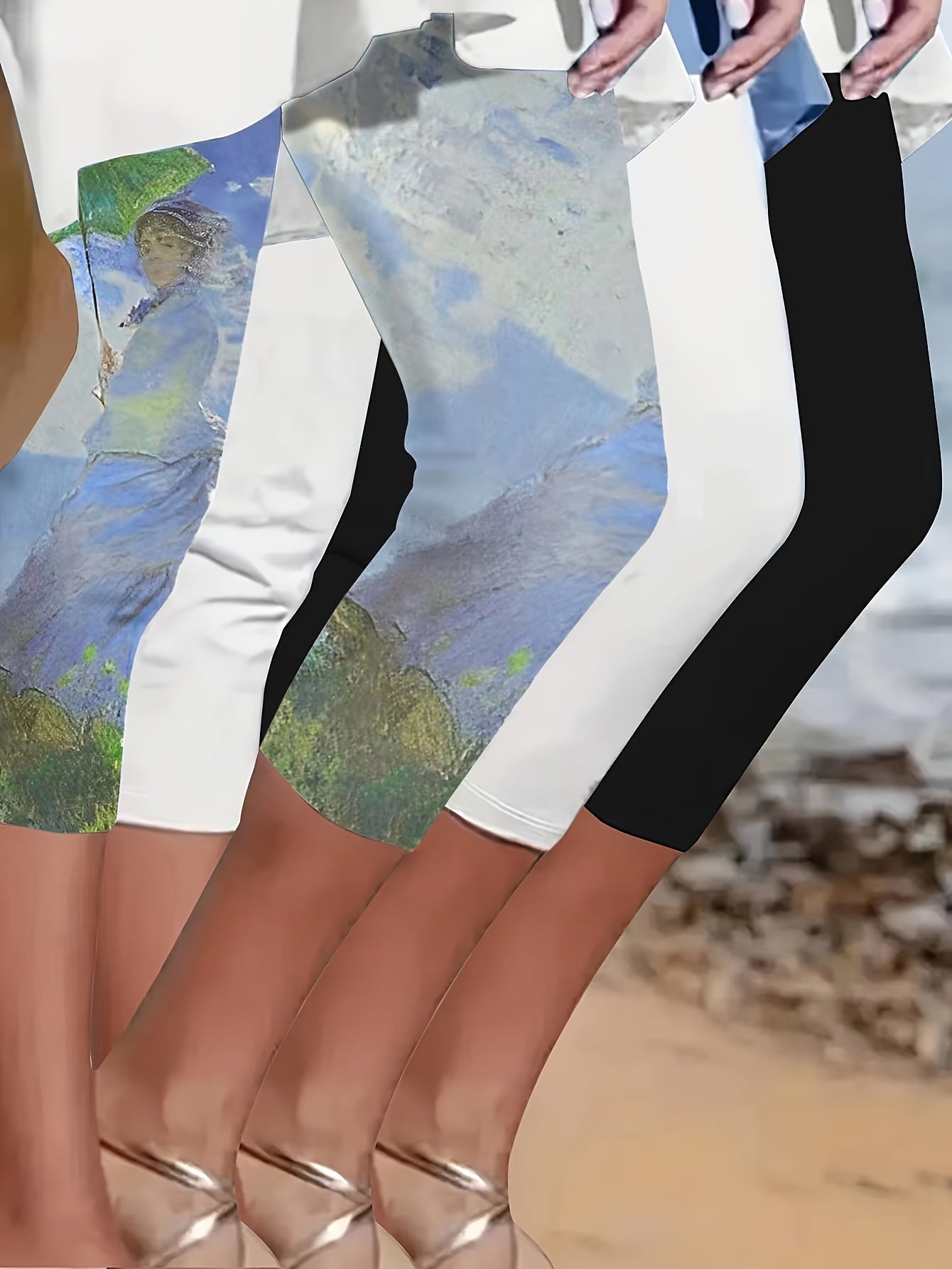 Three-Piece Sports Tights, Plus Yoga Pants And Leggings