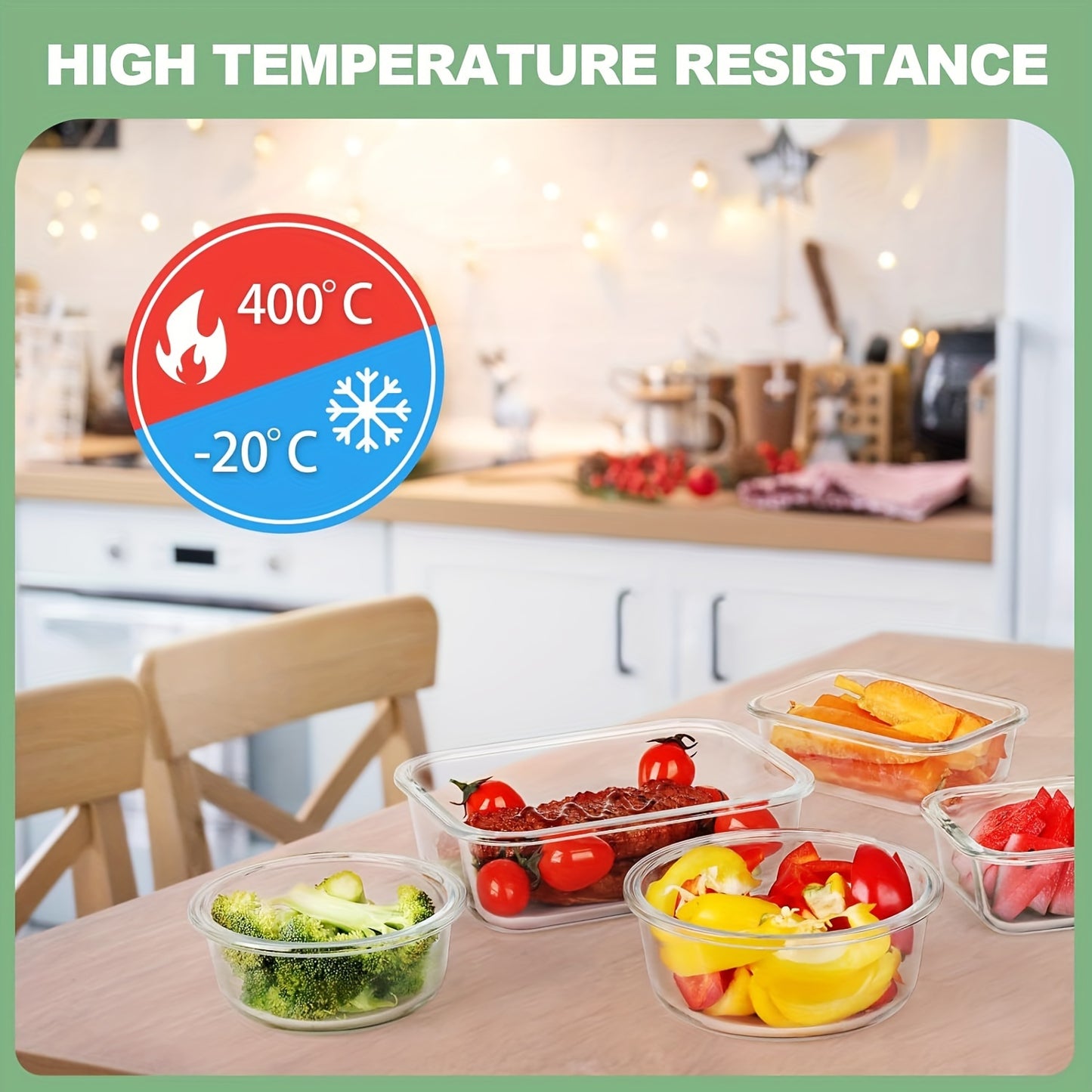 SKROAM Glass Food Storage Containers With Lids Leak Proof