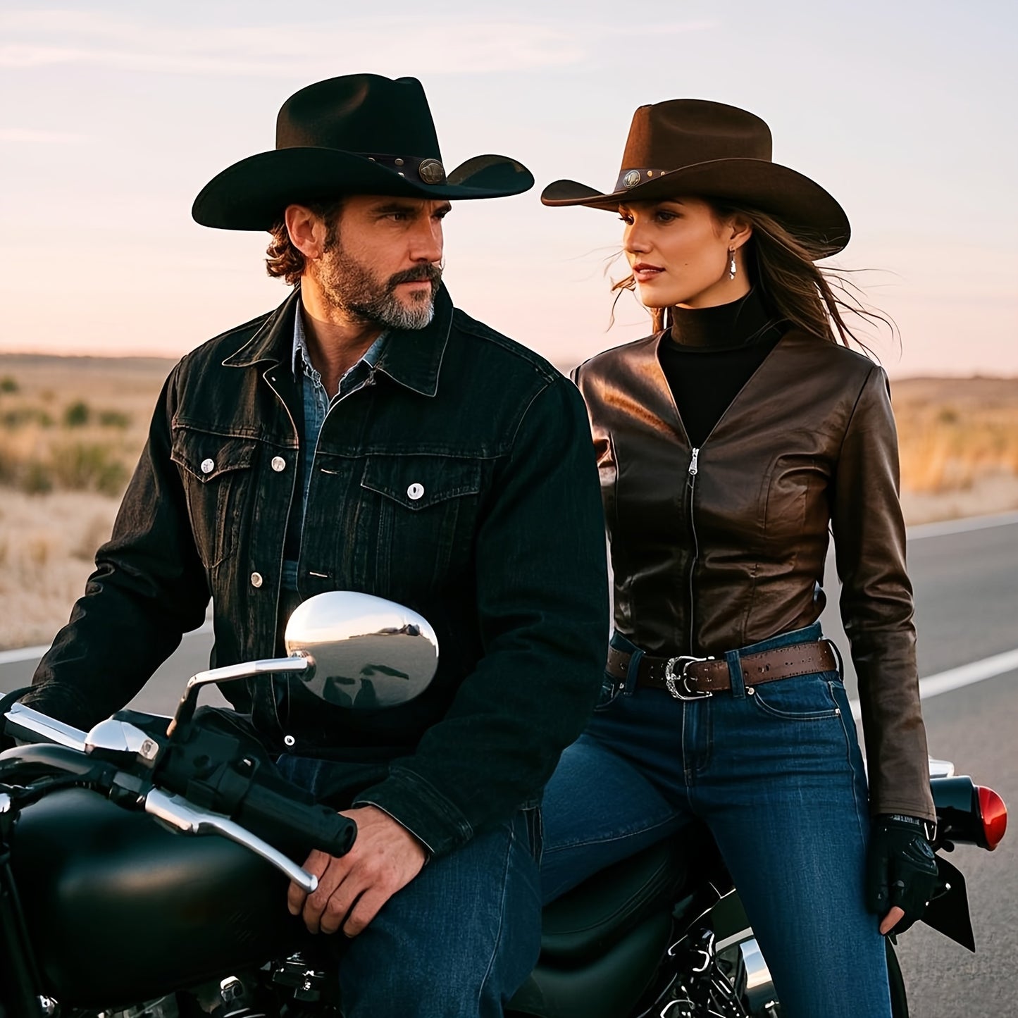 Dream Apparel Australian Cowboy Leather Hat Unisex Lightweight Wide Brim