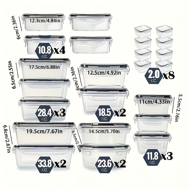 GHQ Food Storage Container Set 24 Containers Lids Microwave Safe