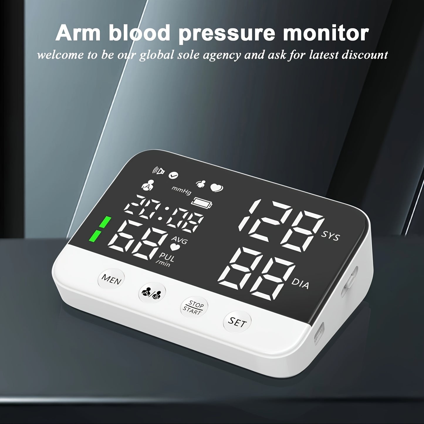Blood Pressure Monitor with Large LED Backlight Screen On The Upper Arm, 240 Sets Of Memory, Automatic Digital BP Machine with Adjustable BP Cuff.