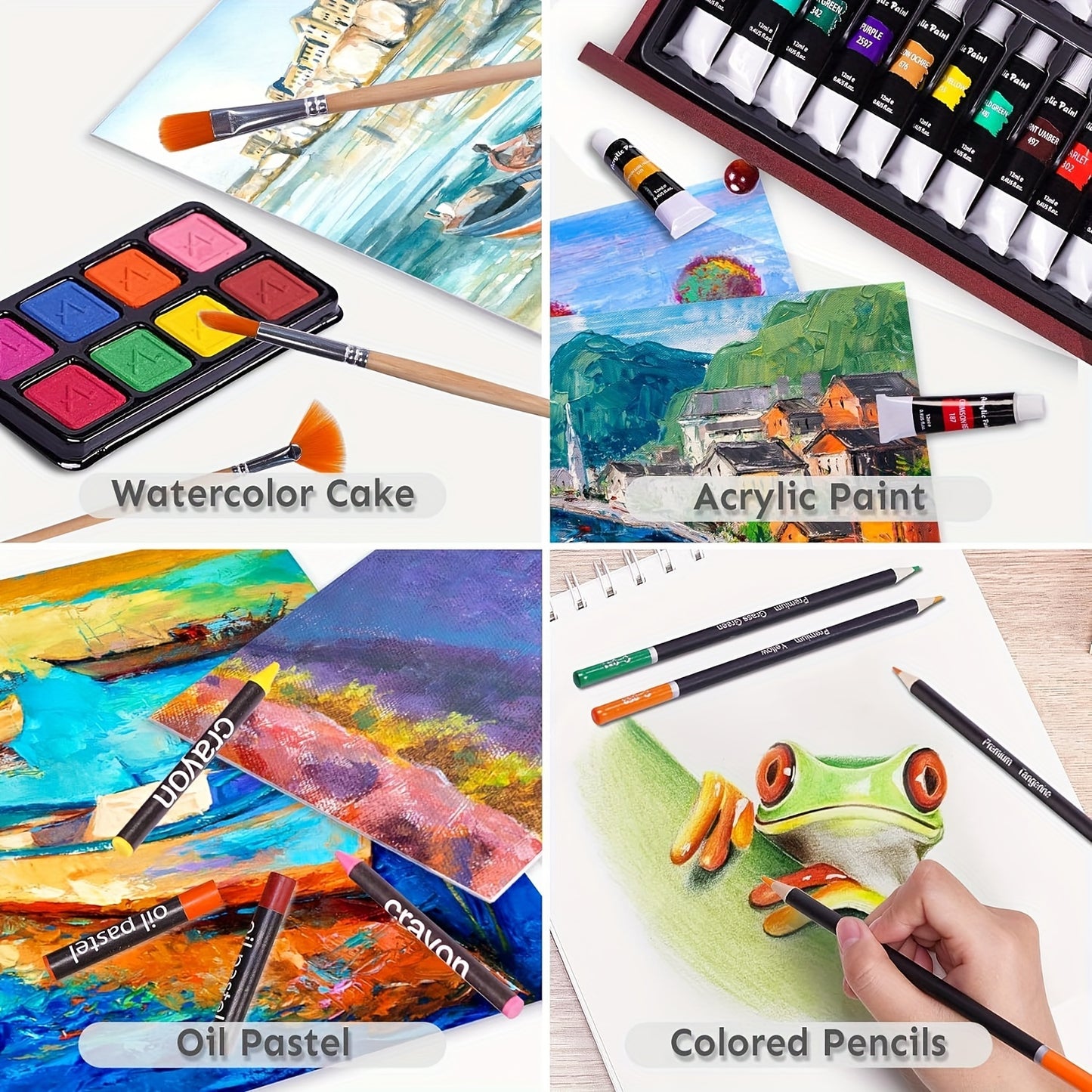 PASAMIC Deluxe Art Set in Wooden Case with 175 Pieces