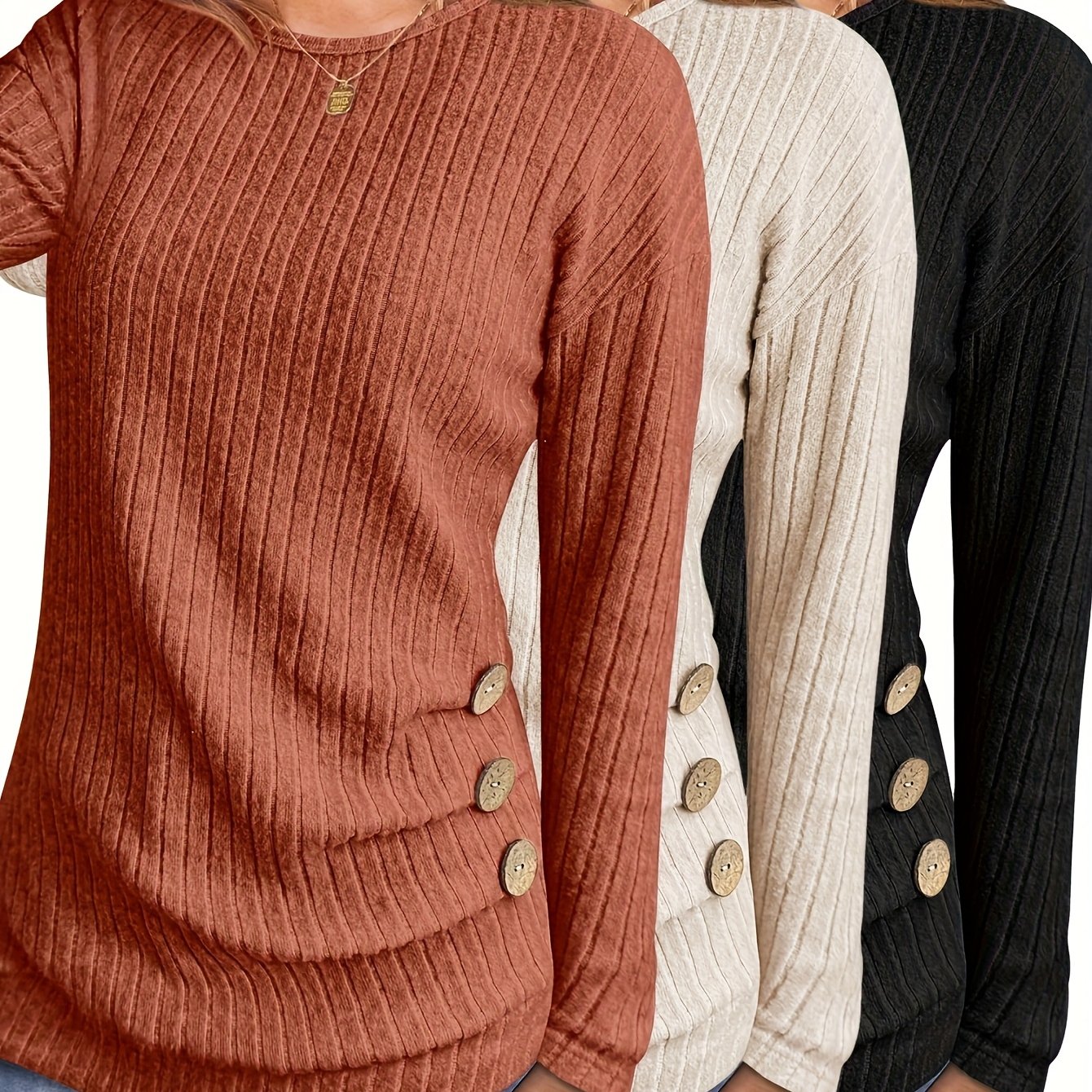 Women's Long Sleeve Cropped Button Shirt Lightweight Sweater