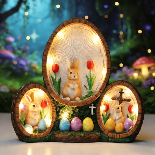 Essential for Easter: Luxurious Handcrafted Resin Tulip Rabbit Egg Ornaments, Decorations Featuring The Cross of, Gifts for Valentine'S Day, And Glowing Home Decor