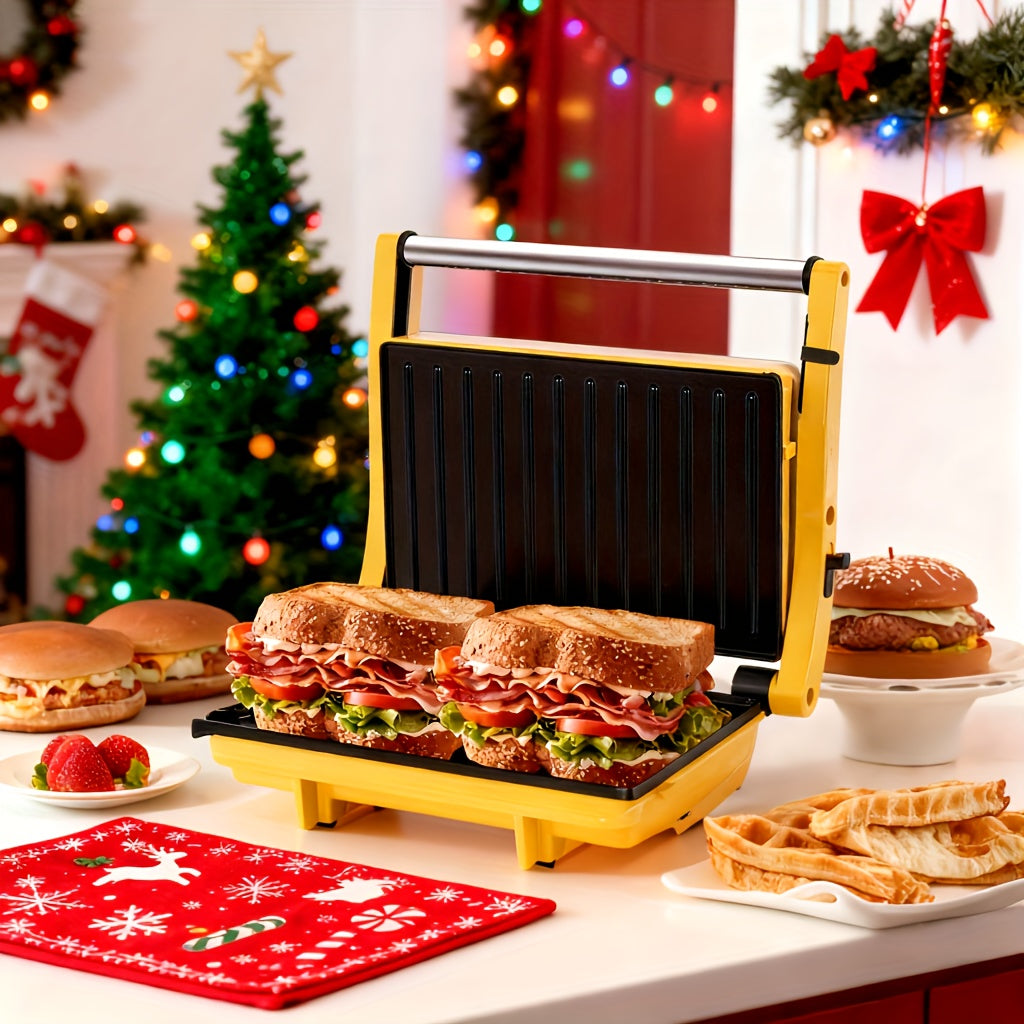 SUSTEAS 3-In-1 Electric Indoor Grill Panini Press With Nonstick Plates