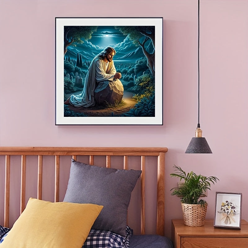 5D Diamond Painting Kit Praying In Tomb Religious Wall Art
