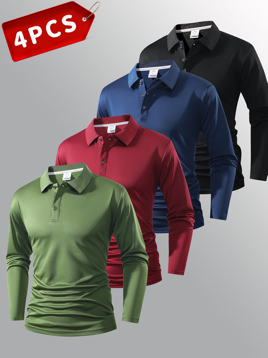 Men's Long Sleeve Polo Shirt Set Autumn Collection