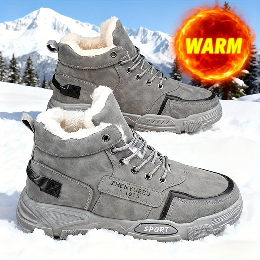 Zhenyuezu Winter High Top Fleece Lined Snow Boots Outdoor