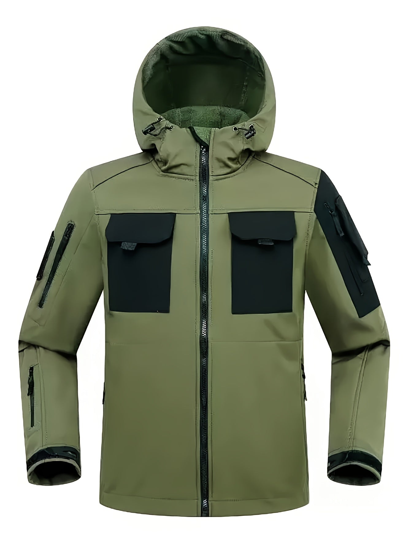Mens Windproof Lined Hooded Jacket And Pants Set Outdoors