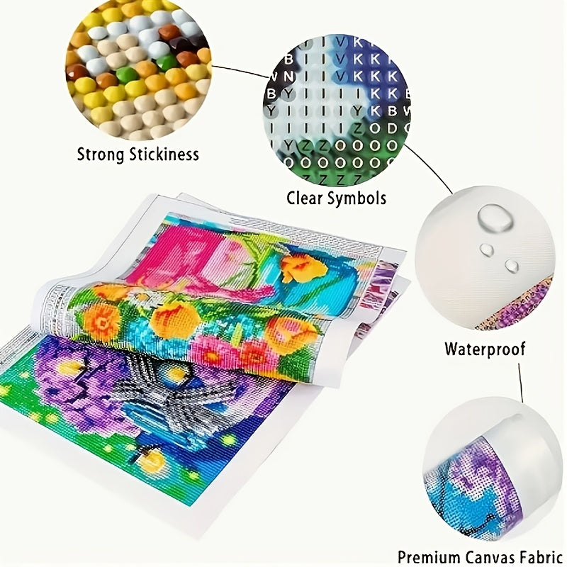 5D Diamond Painting Kit Round Mosaic Landscape Frameless DIY Craft