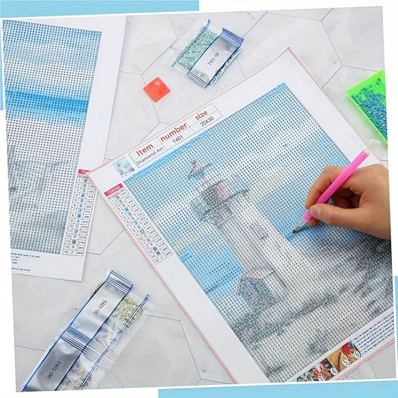 Diamond Art Kit Beach Landscape 5D DIY Wall Decor For Home