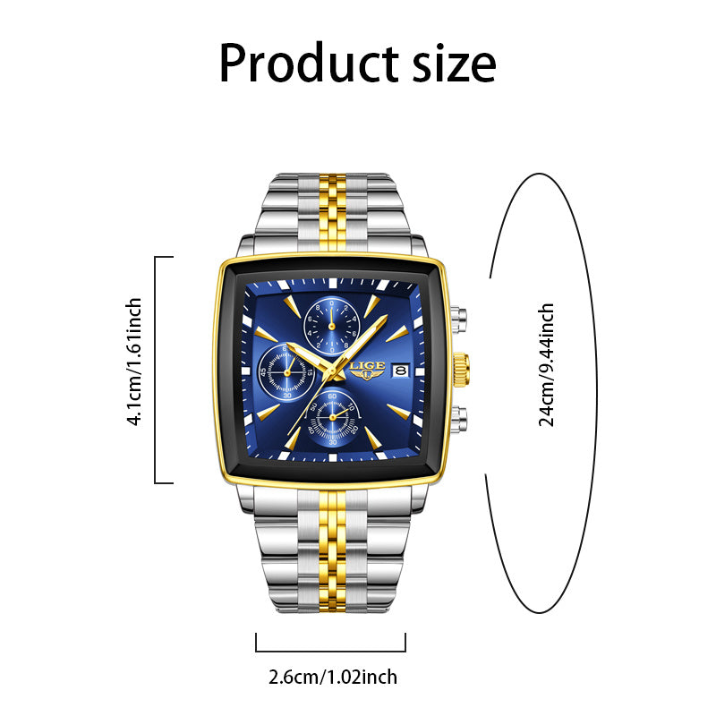 LIGE Men's Quartz Analog Watch With Calendar Display