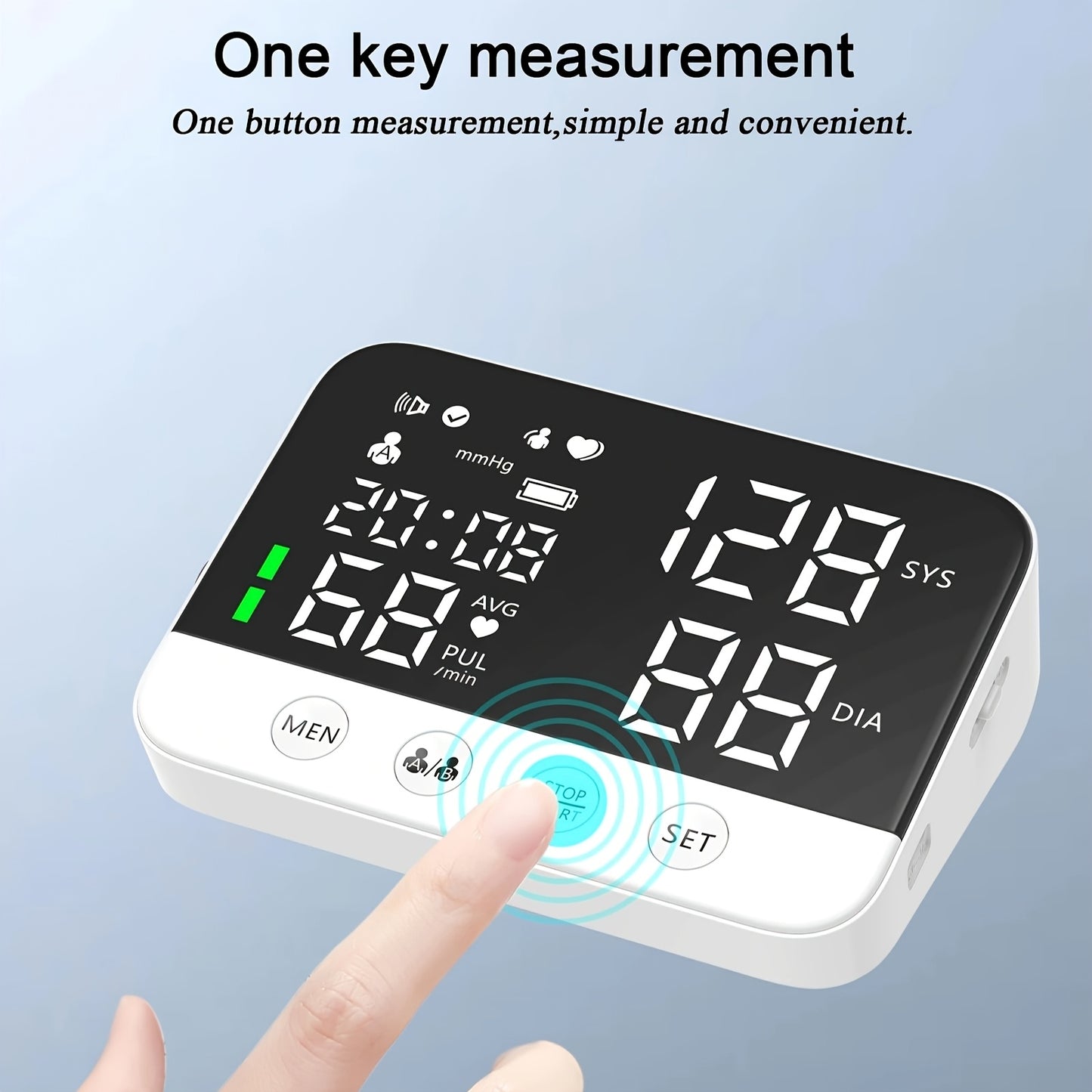 Blood Pressure Monitor with Large LED Backlight Screen On The Upper Arm, 240 Sets Of Memory, Automatic Digital BP Machine with Adjustable BP Cuff.