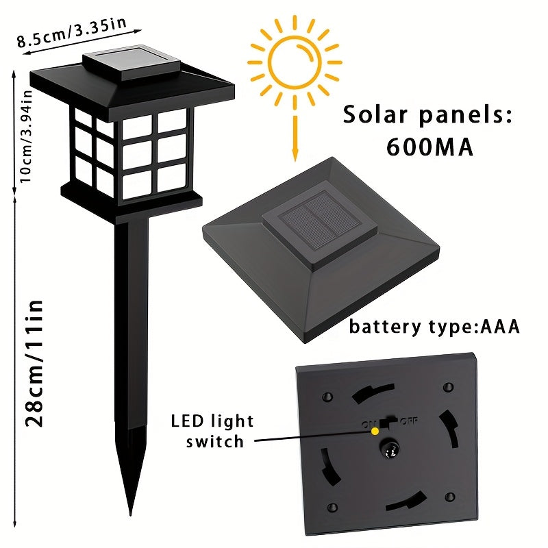 YUNXI Solar Path Lights Outdoor Garden Landscape Lighting LED