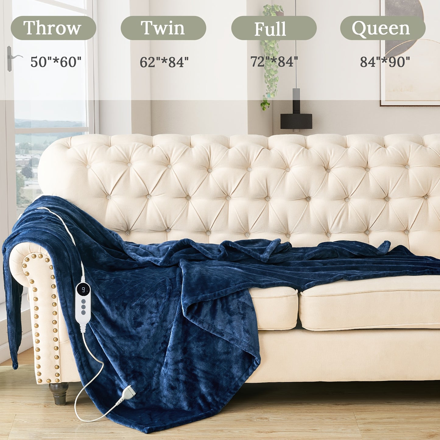 SAMEBED Heated Electric Blanket With Auto Off And 9 Settings