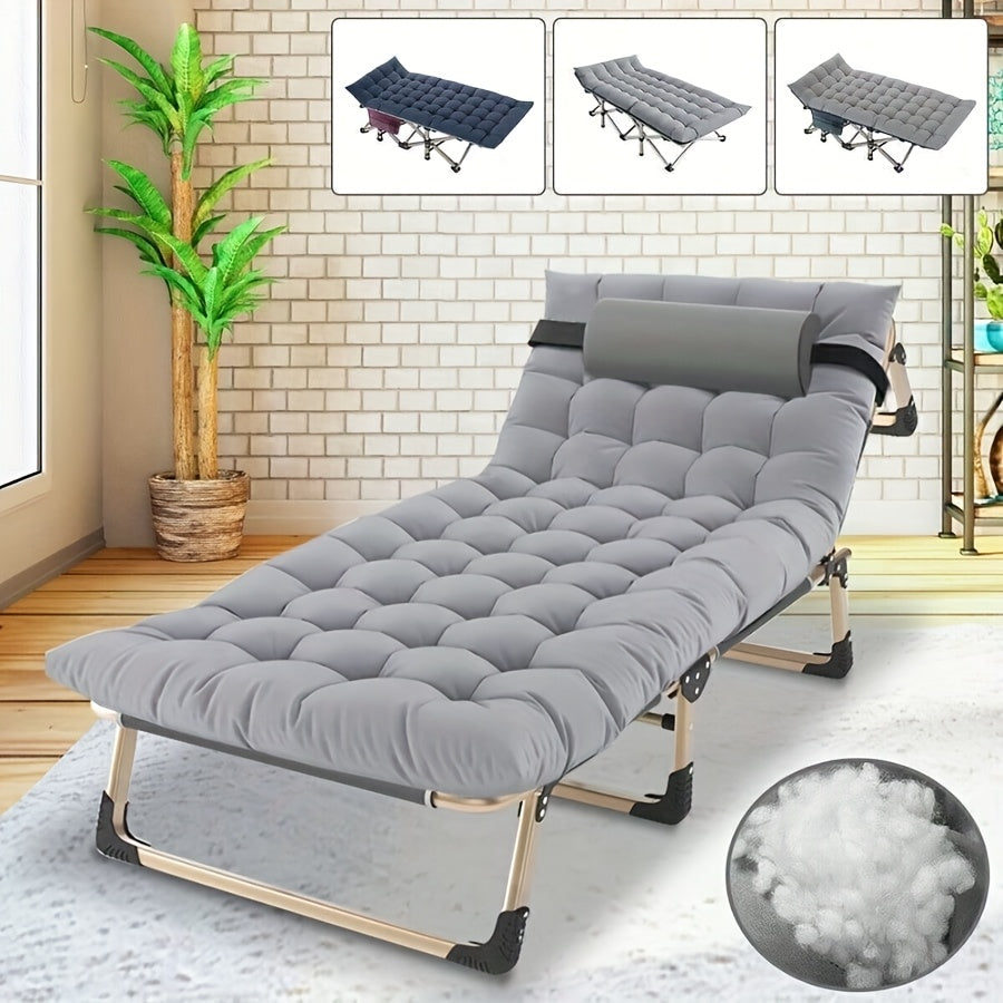 Camping Bed With Mattress And Pillow Steel Frame For Outdoors