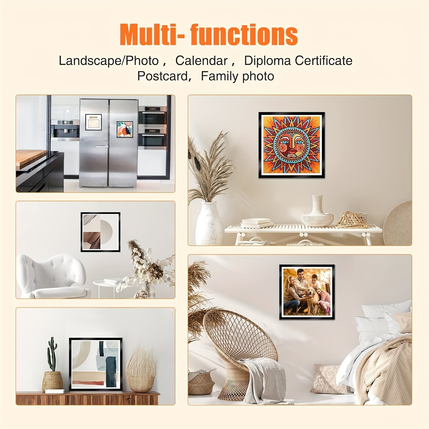 5 Pack Diamond Painting Magnetic Frames Self Adhesive With Hooks