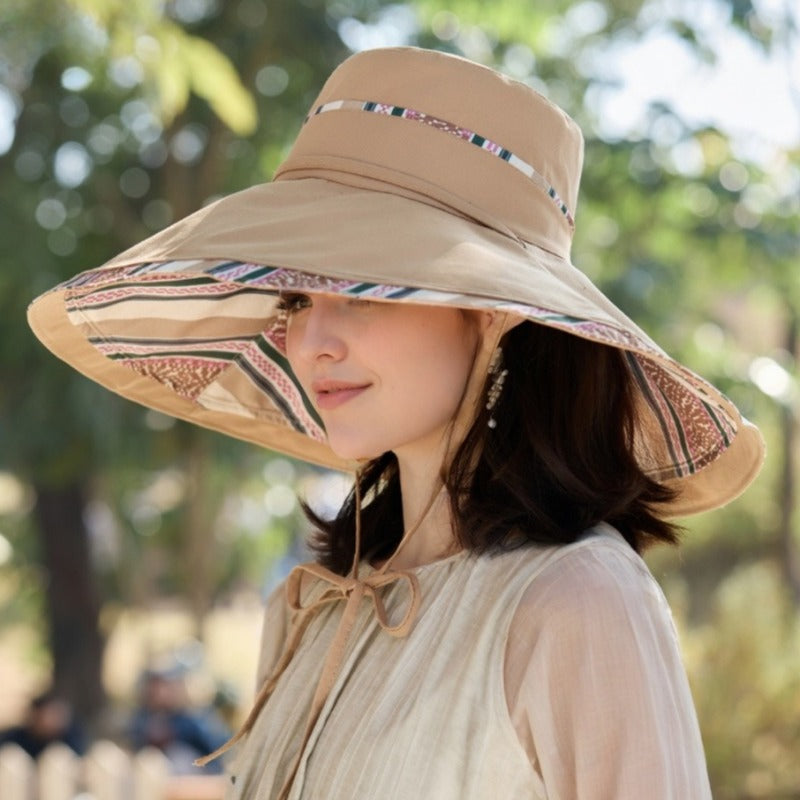1pc Oversized Brim Sun Hat: Reversible Design with Full Shade Coverage