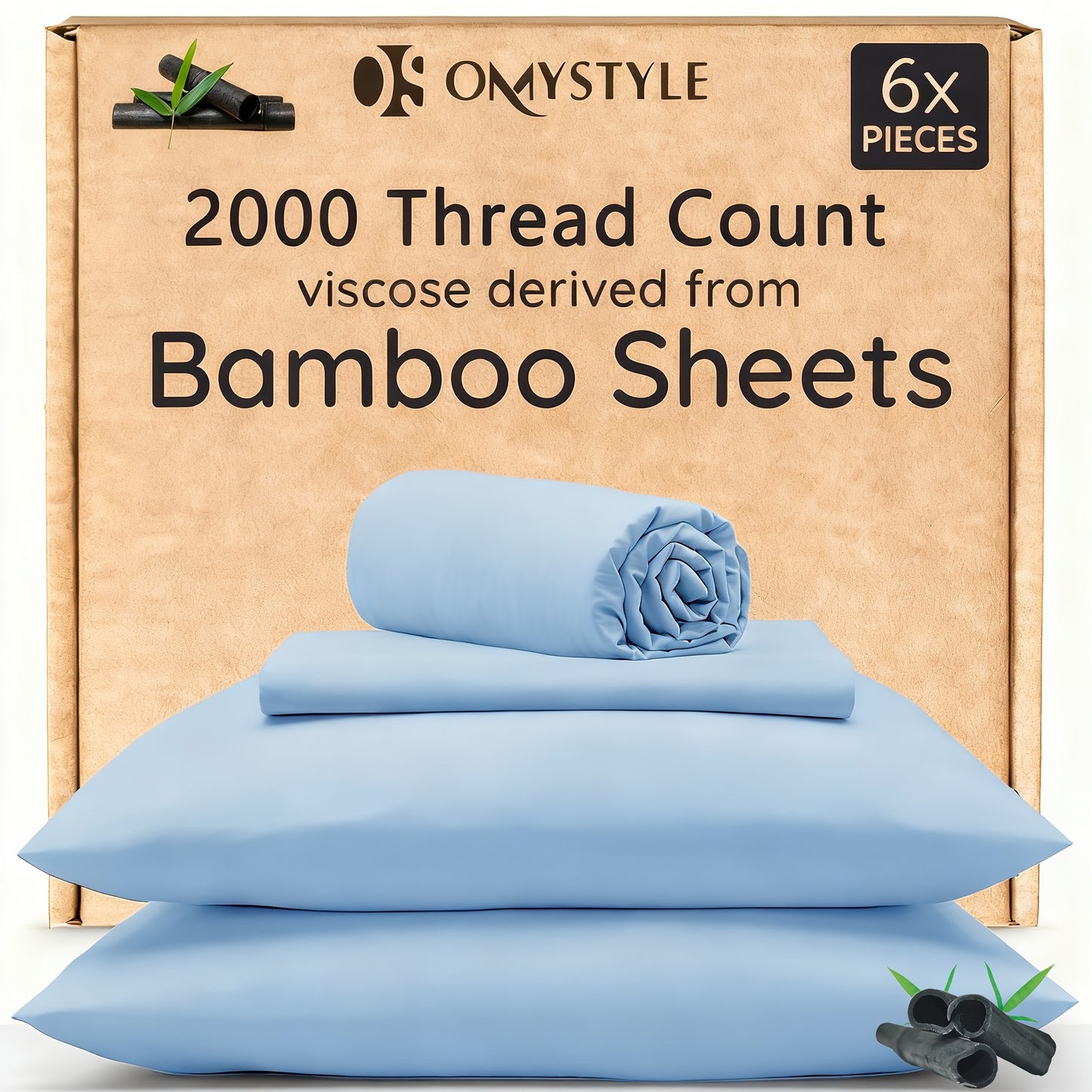 GOHOME Bamboo Cooling Bedding Set For Hot Sleepers