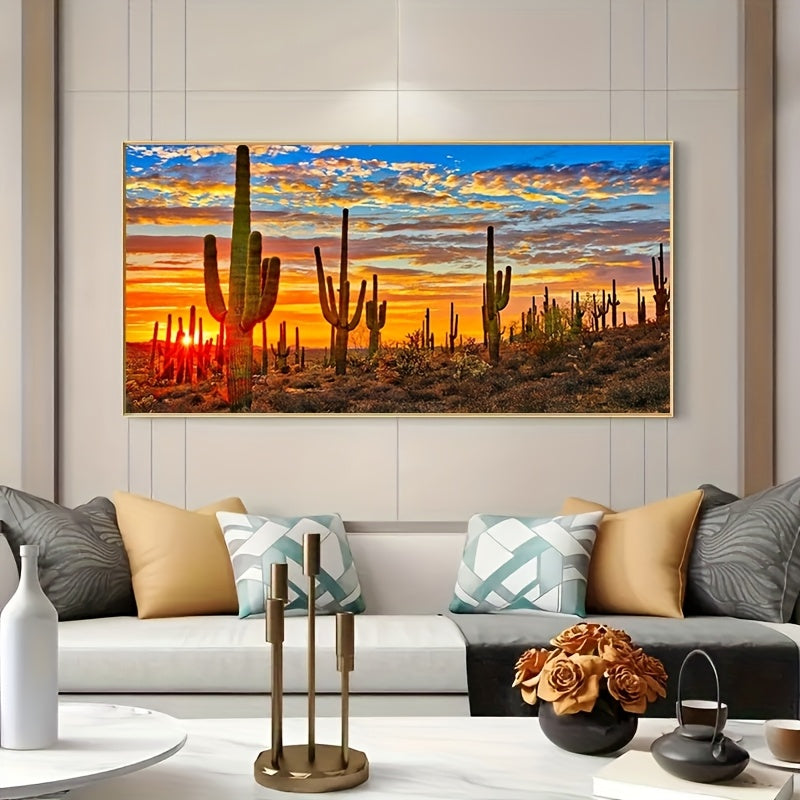 Sunset Cactus 5D Diamond Painting Kit Full Drill Art Decor