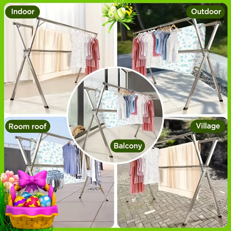 JOYBOS Heavy Duty Clothes Drying Rack Retractable Folding Indoor Outdoor