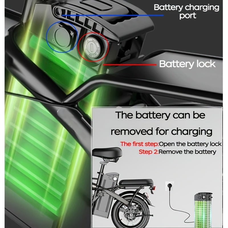Foldable Electric Bicycle 48V 20 MPH Range 18 28 Miles