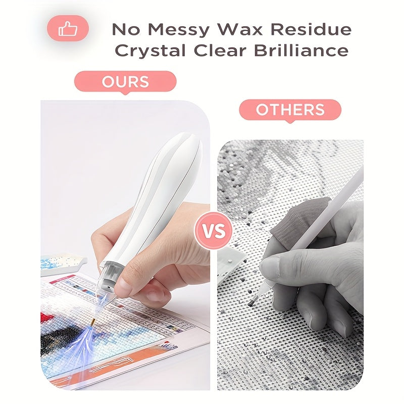 Electric Diamond Painting Pen With Storage Tray For Diamonds