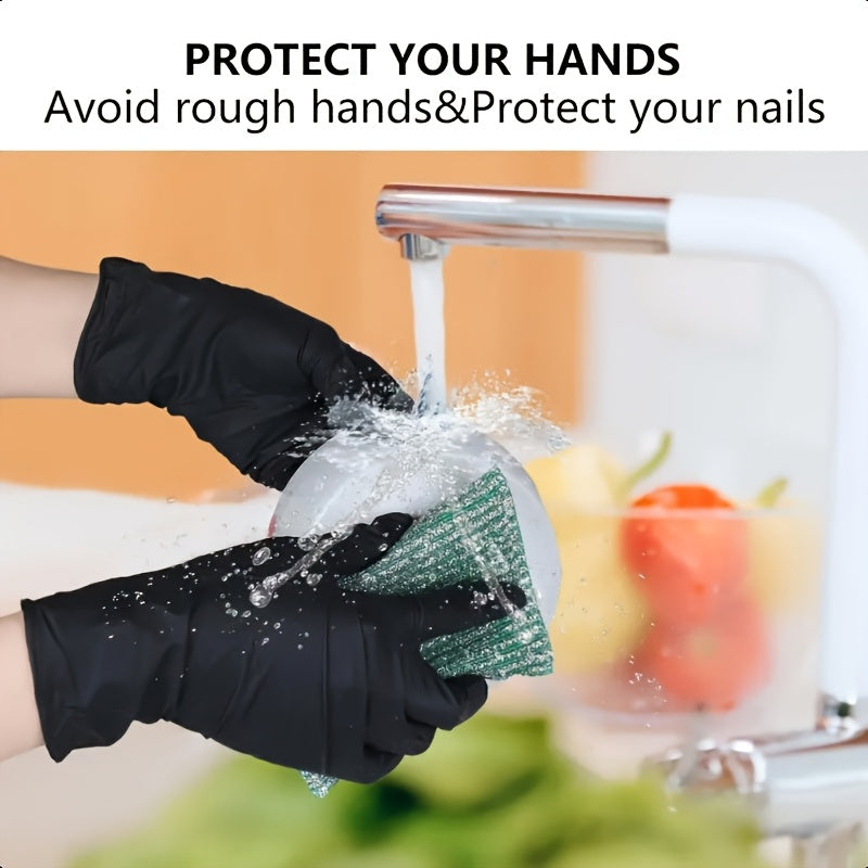 200 Count Bulk Pack Heavy-Duty Nitrile Gloves - 6 Mil Thickness, Latex-Free &, Chemical Resistant, Flexible Form-Fitting Gloves Suitable for Industrial,, Automotive,, Use (200pcs Box)