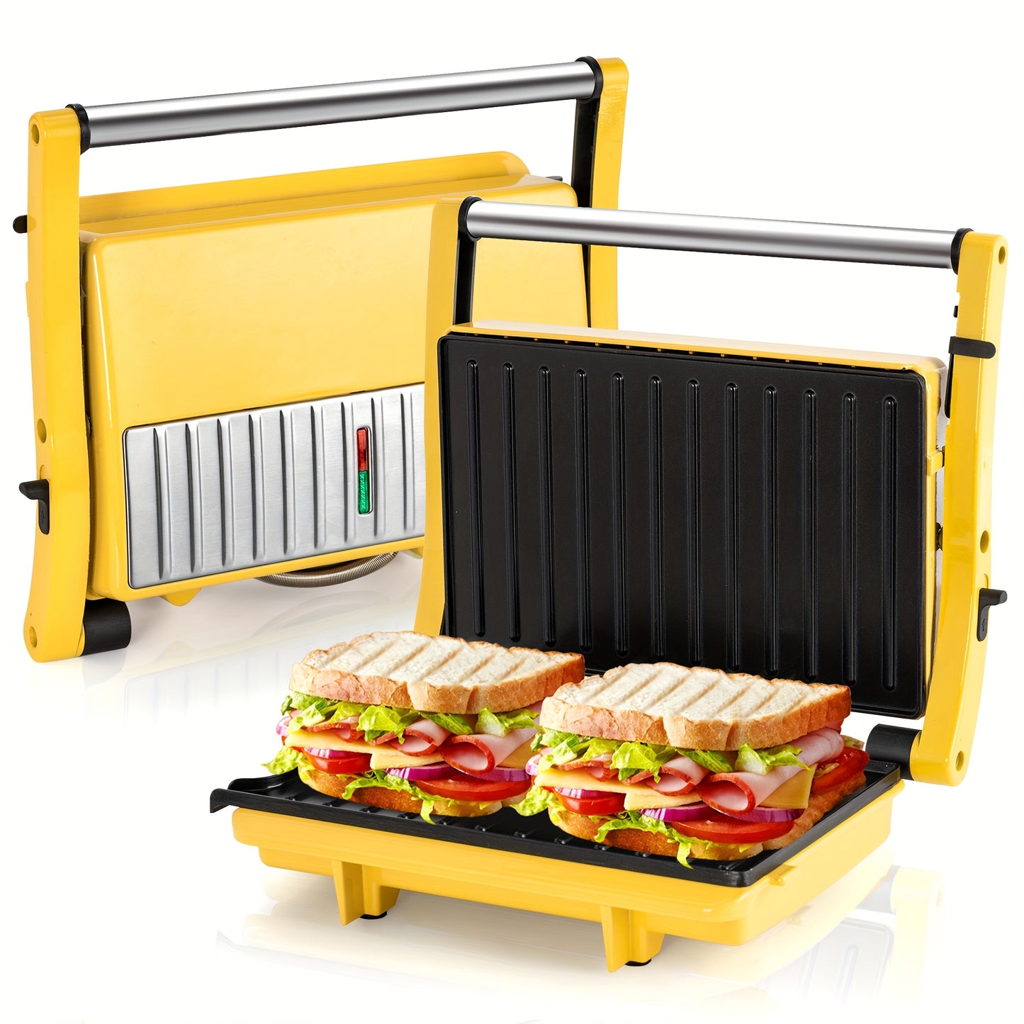 SUSTEAS 3-In-1 Electric Indoor Grill Panini Press With Nonstick Plates