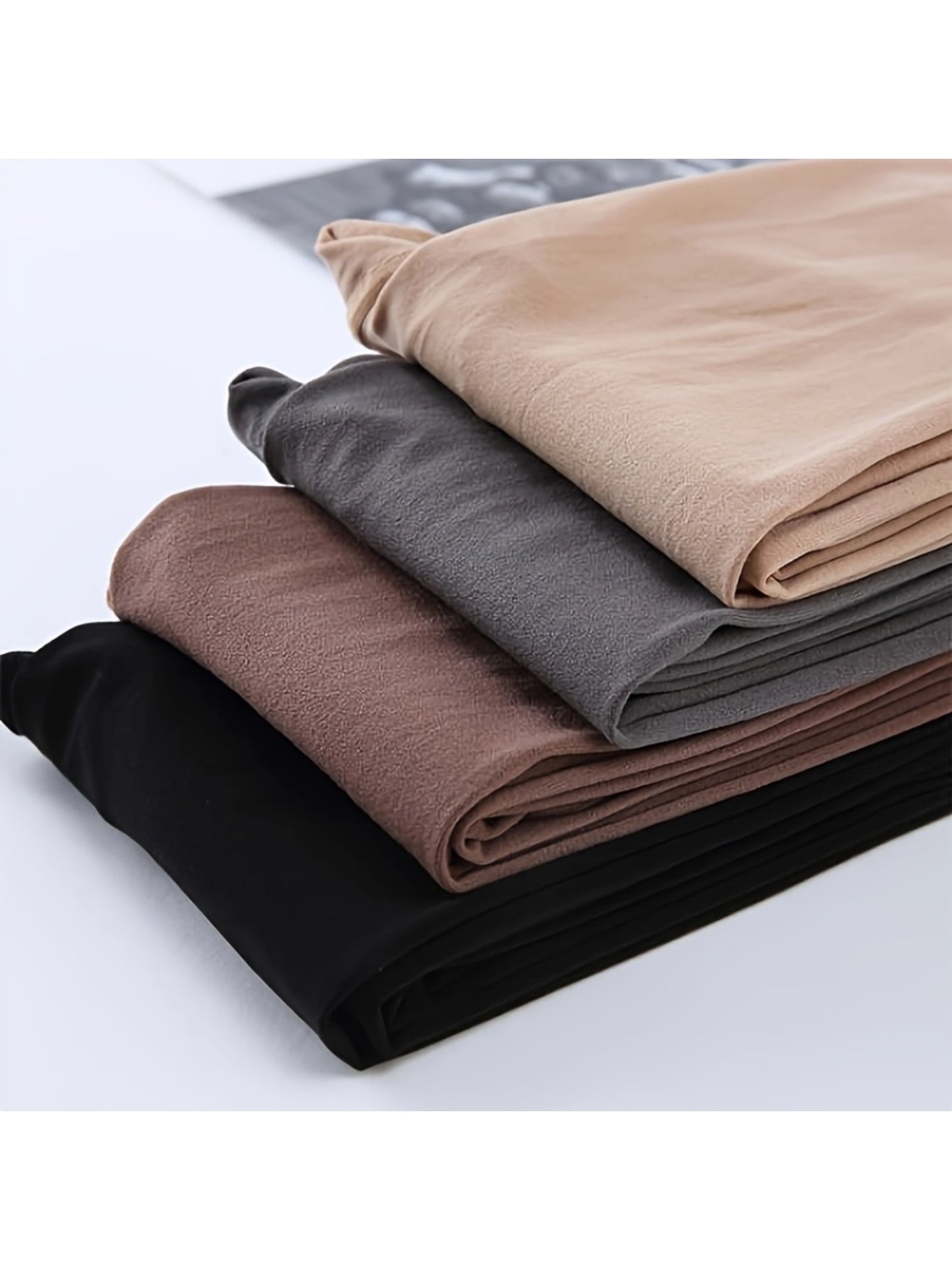 Solid Color Women's Winter Leggings With Elastic Waist Footed Seamless