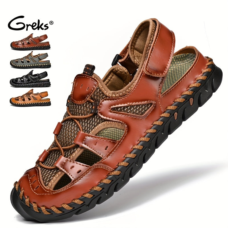 GREKS Closed Toe Men's Sports Sandals Non Slip Quick Dry