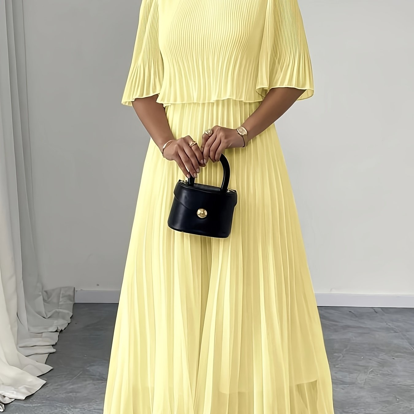 Elegant Pleated Dress For Women