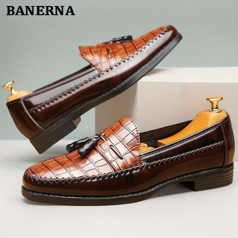 Men's Business Casual British Style Loafers Leather Slip On